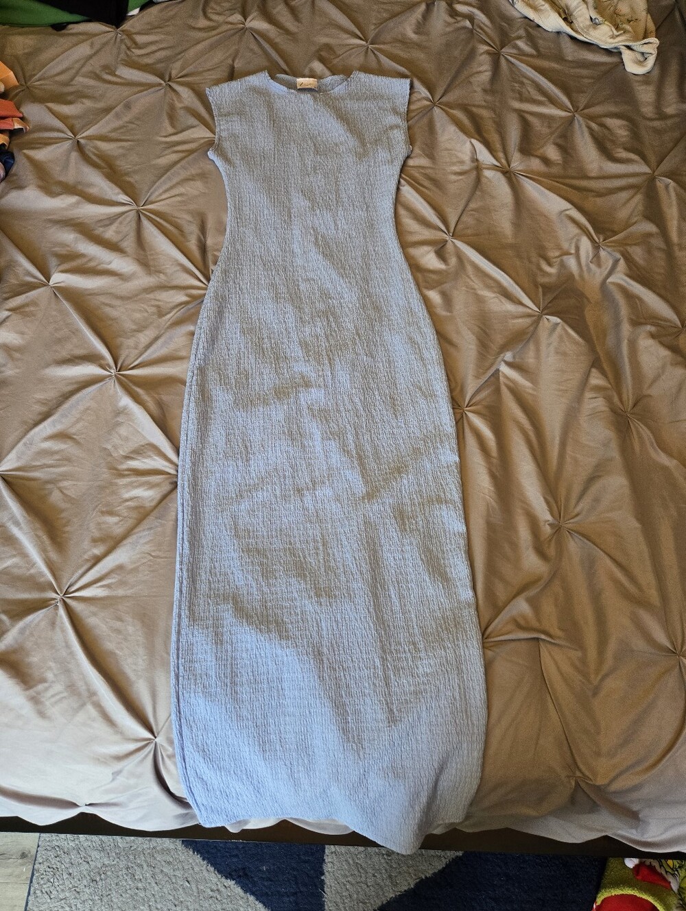 Olivia Rae Pale Blue Textured Sleeveless Maxi Dress
